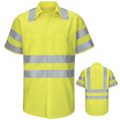 Red Kap Short Sleeve Hi-Visibility Ripstop Work Shirt: Class 3 Level 2 - (SY24AB)